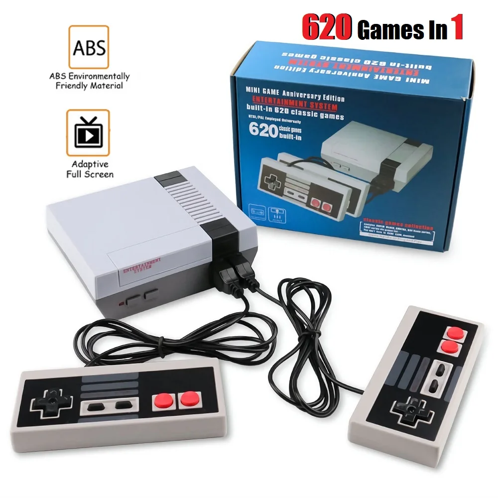 

Mini TV Video Game Console NES 8 Bit Built-in 620 Classic Retro Games 2 Players Support AV Output Handheld Children's Toys Gift