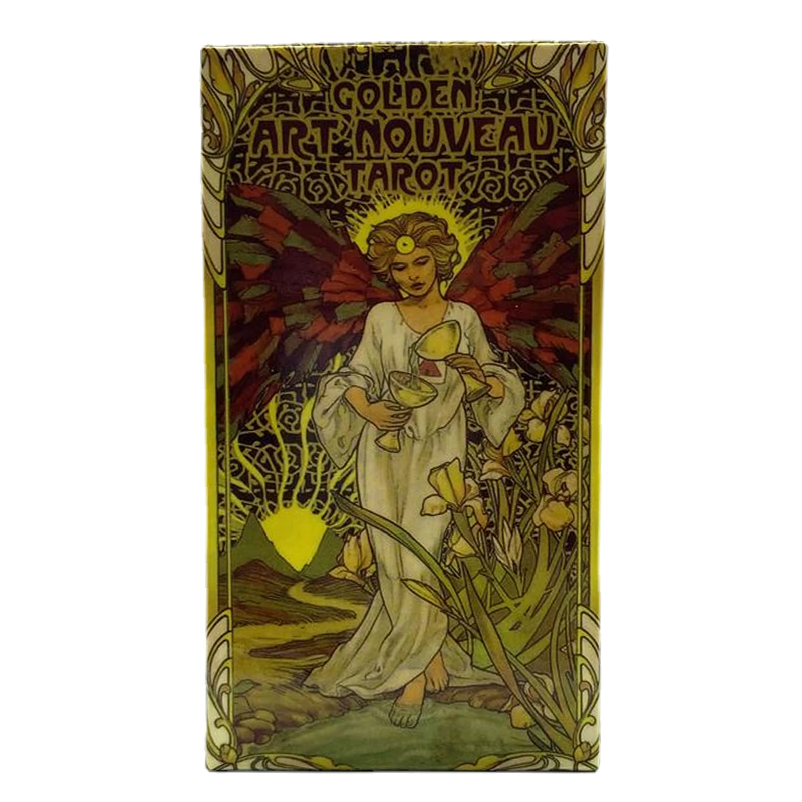 

Golden Art Nouveau Tarot Fate Divination Family Party Playing Card Game Tarot Options Full English Edition With Guide Book