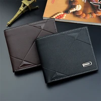 mens wallet short multi card coin purse fashion casual wallet male youth thin three fold horizontal soft wallet men pu wallet
