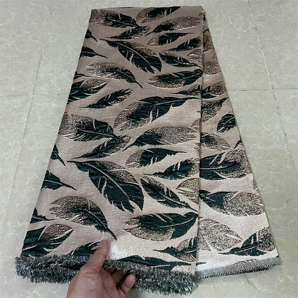 

2023Latest High Quality African Nigerian Jacquard Organza Tulle Lace Fabric Embroidery Guipure Party Prom Dress 5 Yard