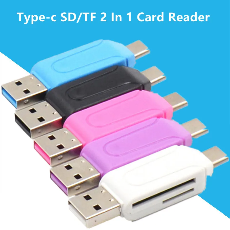 2 In 1 USB Card Reader USB2.0 SD/TF Memory Card Reader OTG Hight Speed Adapter Universal Micro USB SD TF Flash Drive Cardreader