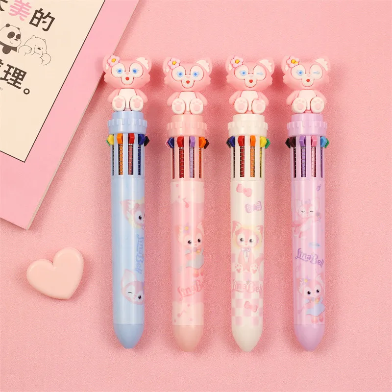

20pcs Disney Lina Bell Cartoon Ballpoint Pen 10 Colors Bullet Refill 0.5mm Cute Pens Student Stationery Supplies Gifts For Girls