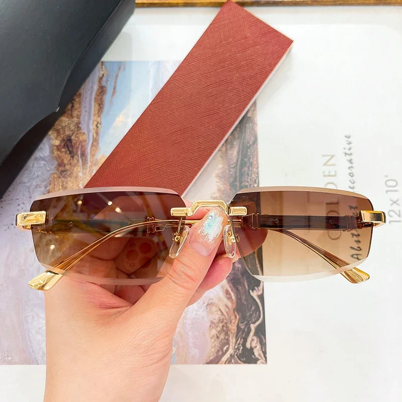 0631S Дизайнерские модные солнцезащитные очки высокого качества без оправы из