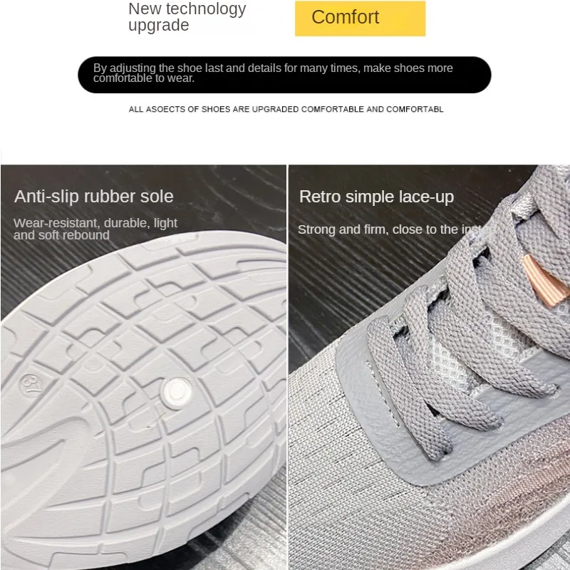 Breathable Sports Shoes Sneakers For Women 2023 Casual Sneaker Korean Running Shoe Thick Soled Platform Round Toe Zapatos Mujer