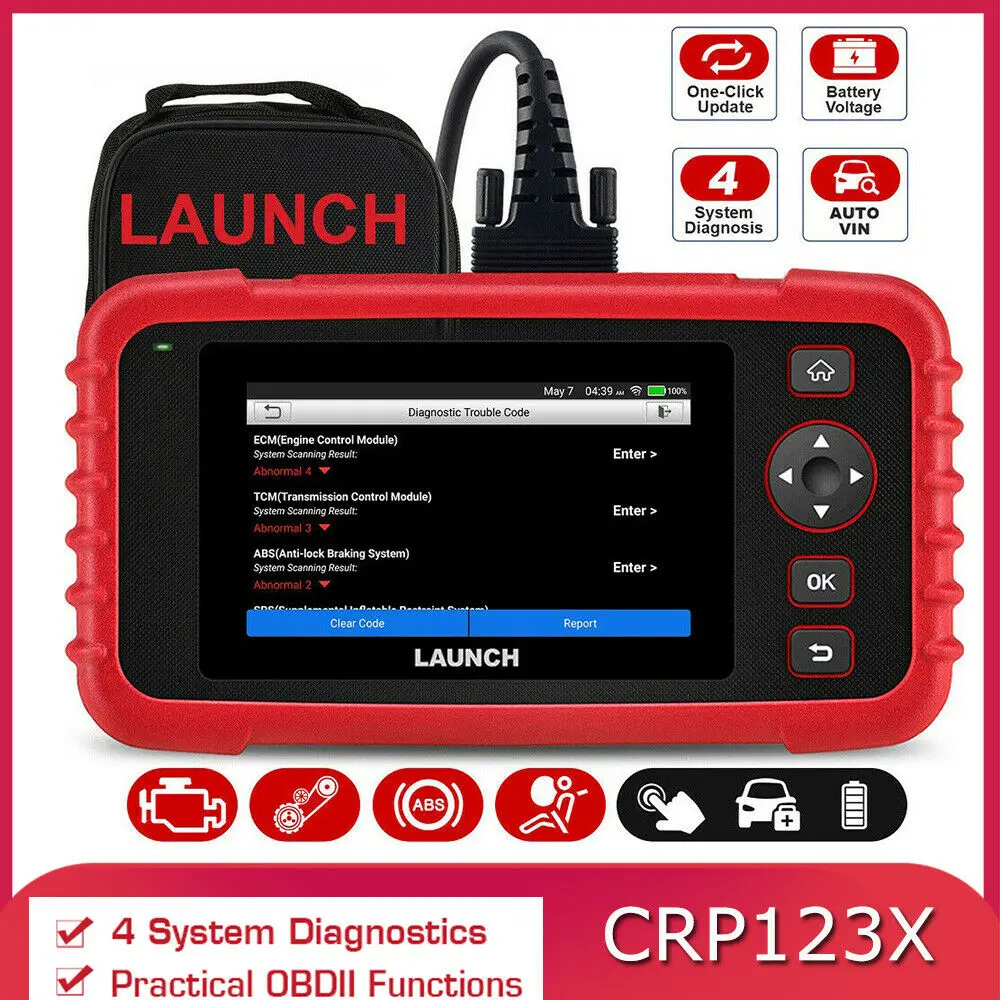 

LAUNCH X431 CRP123X Автомобильный сканер OBD2 ABS SRS, считыватель кодов коробки передач двигателя A/T