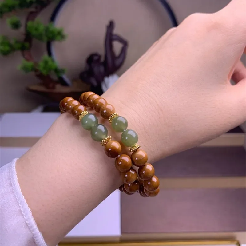 Браслет мужской и женский из двух колец с бусинами Будды натурального Кулинария