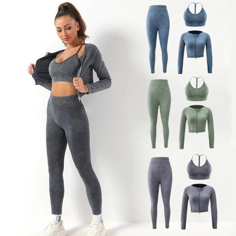 

Two/Three Piece Set Women Sportwear Yoga Set Seamless Leggings Gym Sport Fitness Clothing For Women Sport Bra Yoga Pants
