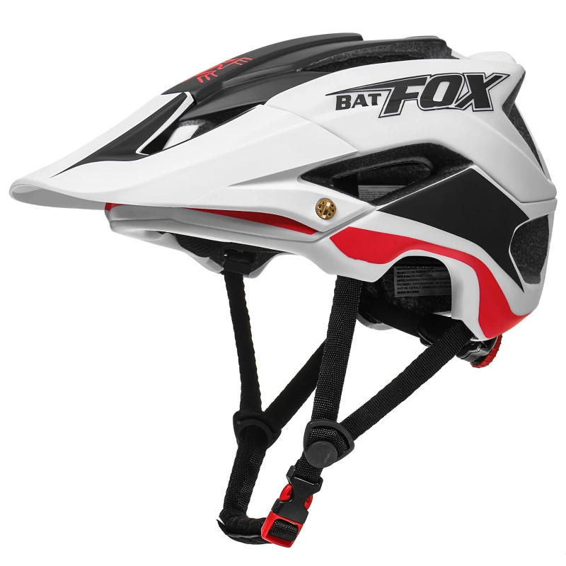 

BATFOX Bicycle Helmet Red Road Mountain Cycling Helmets Integrally-molded CE MTB With Sun Visor Men Women Ultralight Bike Helmet