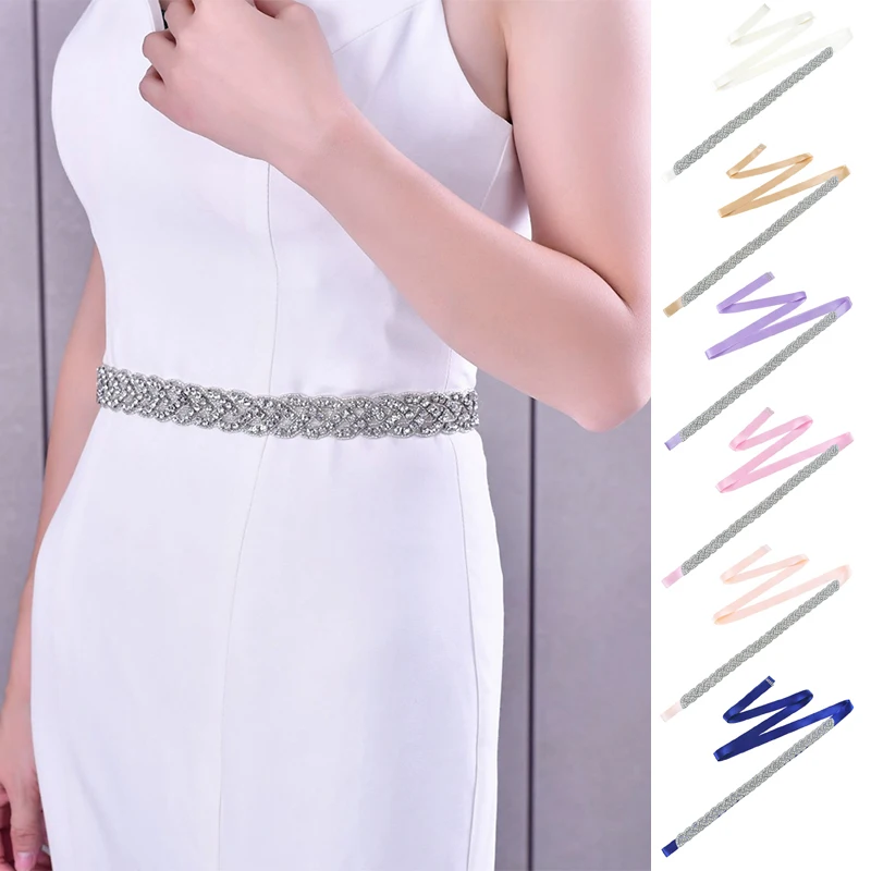 

Women Rhinestones Belt Handmade Wedding Dresses Belt Marriage Bridal Belts Wedding Bride Sash Party Belt Waistband accessories