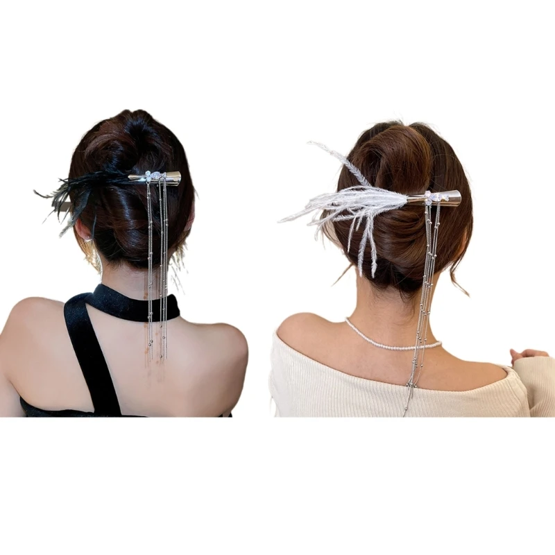 

Женская заколка для волос в форме утконоса, с перьями