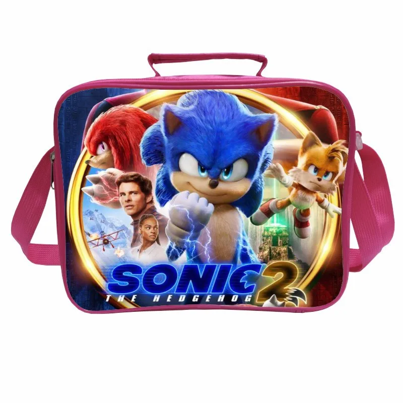 

New Printed Lunch Bag Cartoon Sonic The Hedgehog Game Peripheral High-value Creative Fashion Large-capacity Student Picnic Box
