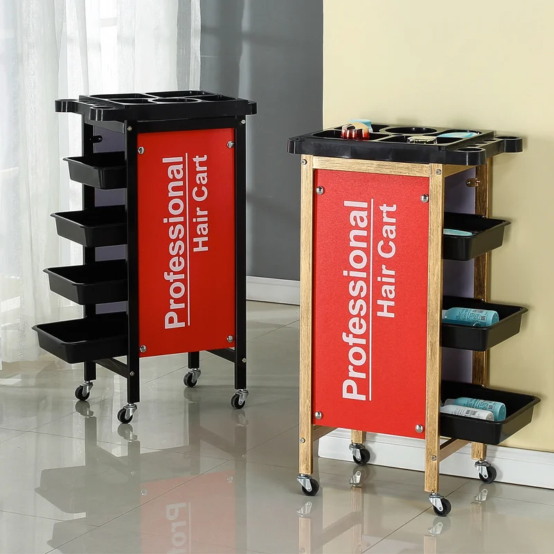 

Tool Trolley Hair Salon Dedicated Auxiliary Cart Multi-layer Partition Rolling Cart Mobile Pulley Rust-proof Barber Trolley