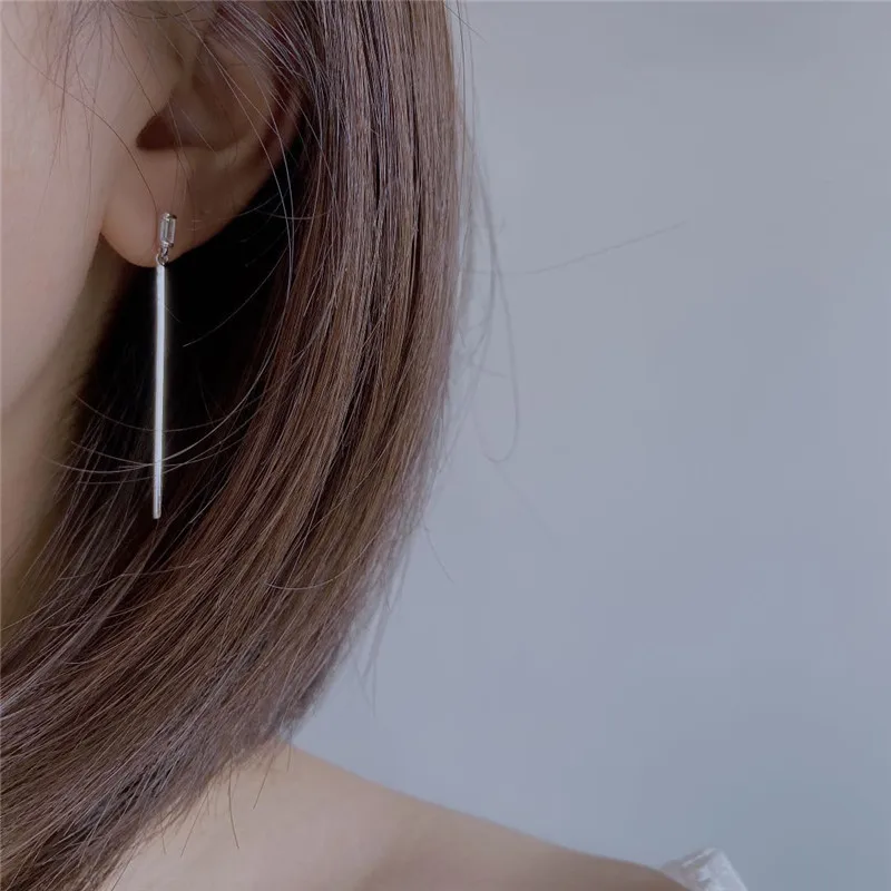 Серьги-гвоздики Litaiyuan Secretary Kim Same Sle с одним словом длинные серьги-гвоздики из