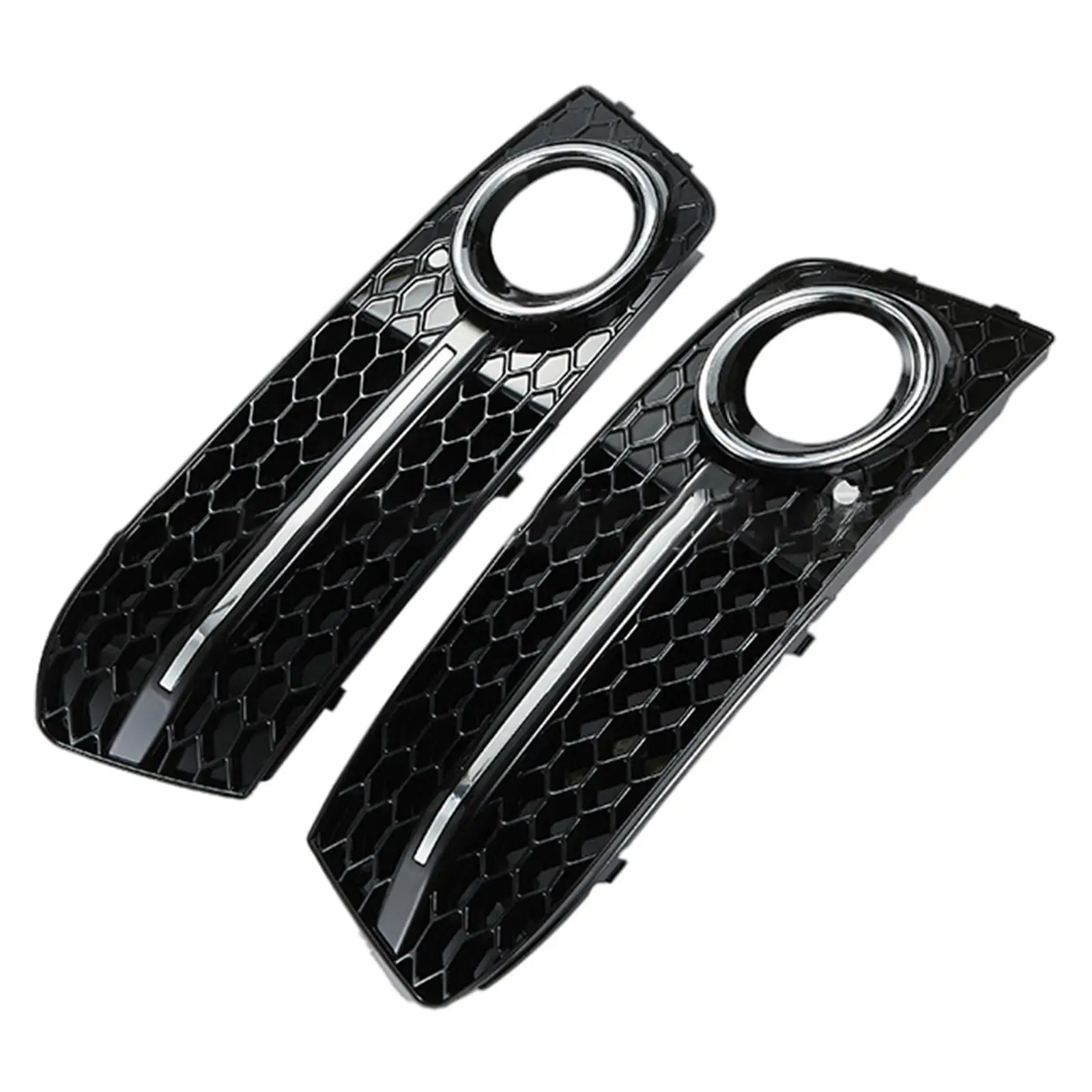 

1 Pair Front Fog Light Grille ABS Plastic Lamp Frame Fog Lamp Cover for Audi A4 B8 2008-12 Vehicle Parts Easy Installation