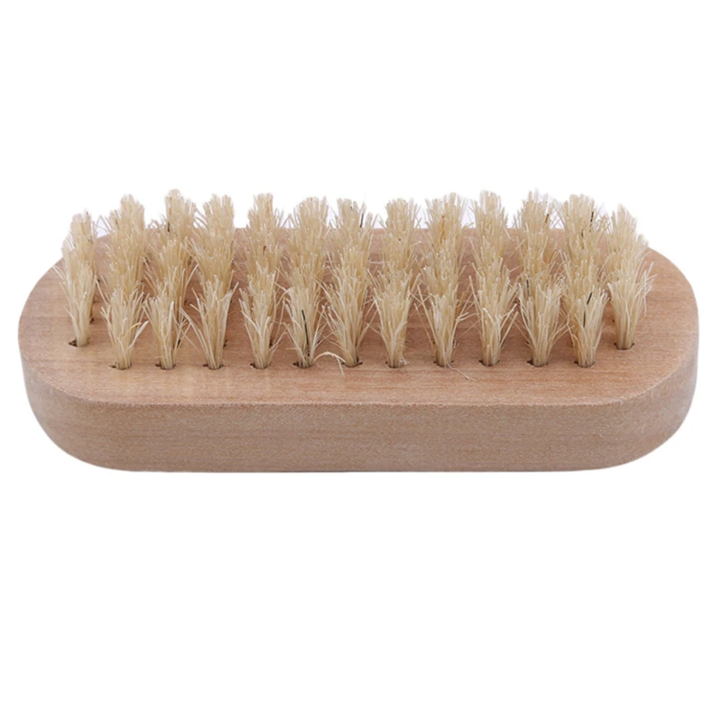 

1PC Wood Color Nail Brush Natural Boar Bristle Beard Brush For Men Face Massage That Works Wonders To Comb Beards And Mustache