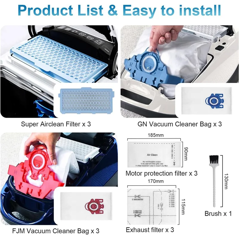 Набор аксессуаров для пылесоса Miele S8340 Compact C1/C2 Complete C2/C3 3 фотофильтра HEPA мешки