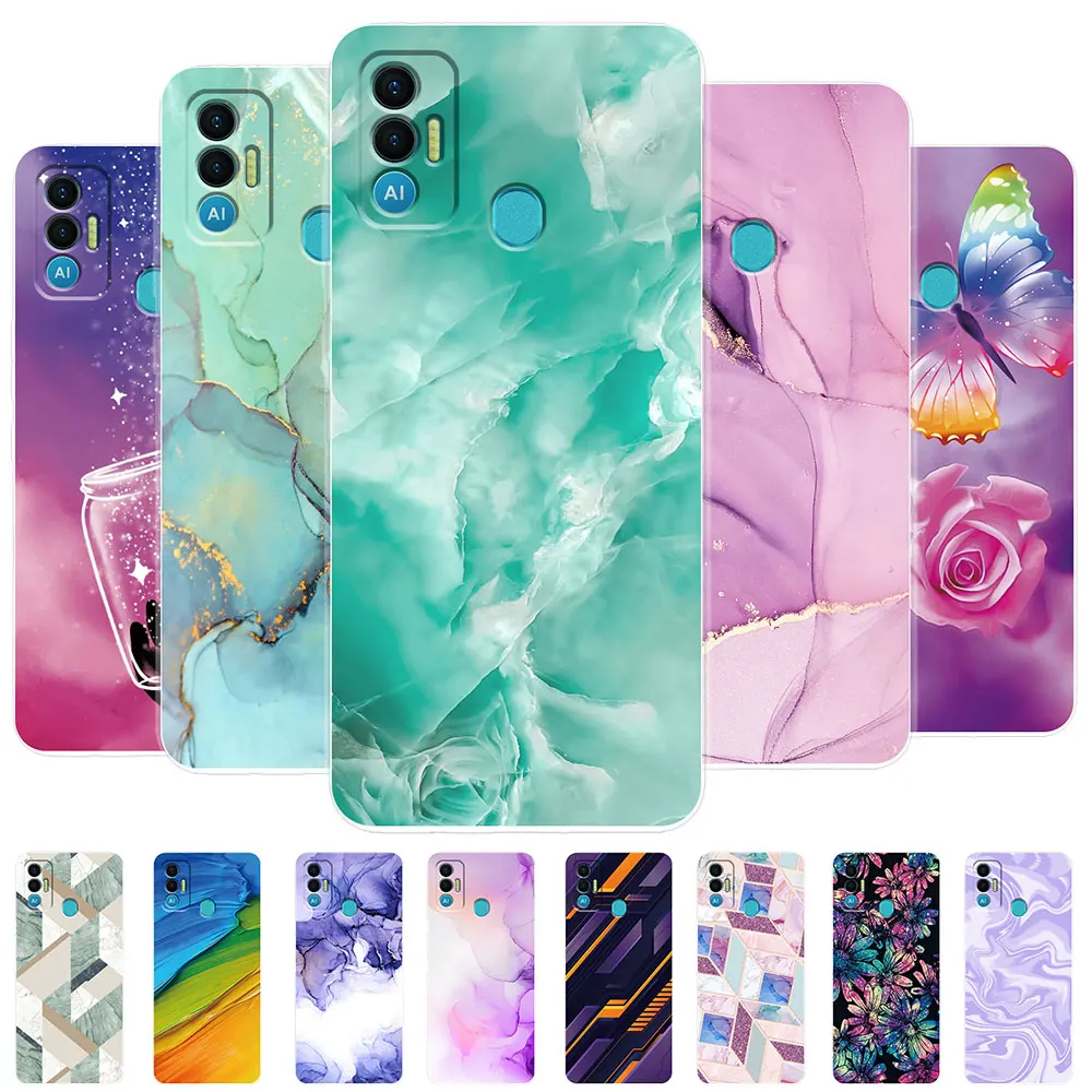 Чехол для Tecno Spark7 чехол для Tecno Spark 7 силиконовый модный прозрачный чехол из ТПУ для Tecno Spark 7 чехол для телефона мягкие чехлы Capa