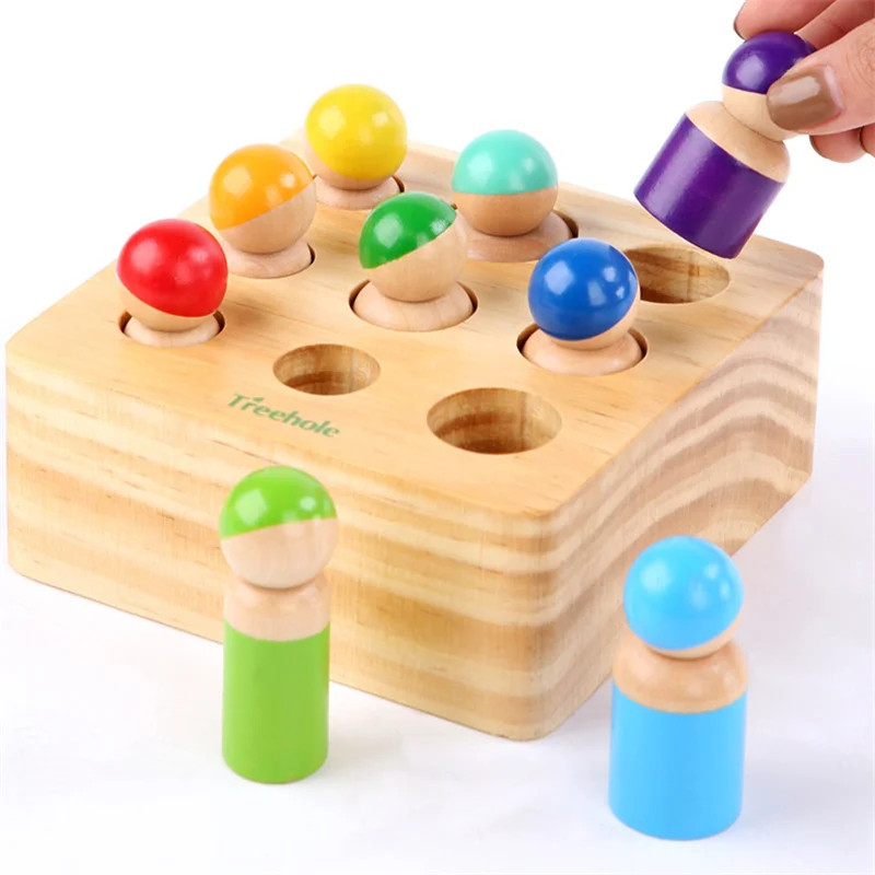 

Wooden Montessori Cylinder Socket Puzzles Toy Baby Development Practice And Senses Preschool Educational Wooden Toy For Children