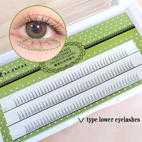 120 clusters of v shaped lower eyelashes comic eye lashes natural simulation slightly warped false eyelashes makeup tool