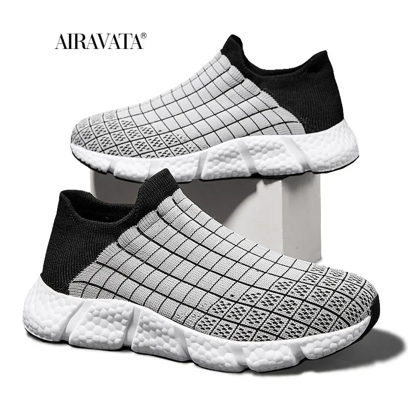 Spring Summer Knitting Sneakers Men Light Breathable Mesh Flats Man Non-slip Soft Bottom Casual Socks Shoes 2022
