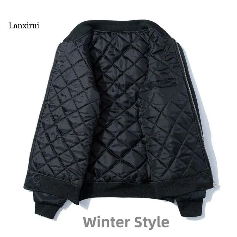 Куртка-бомбер с вышивкой на весну и зиму Мужское пальто-пилот подкладкой