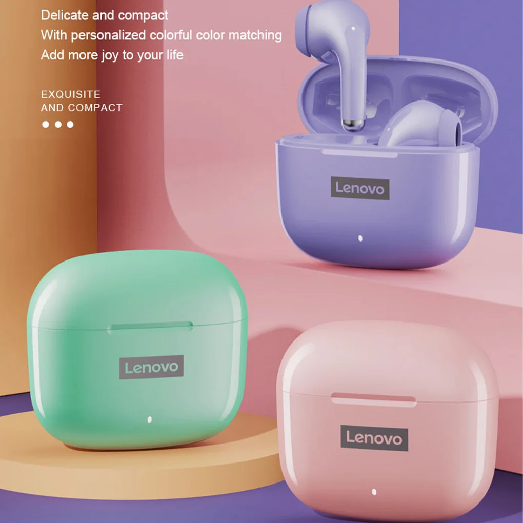 

Lenovo Bluetooth-совместимые наушники перезаряжаемые наушники с микрофоном аксессуары для наушников геймеры подарок розовый