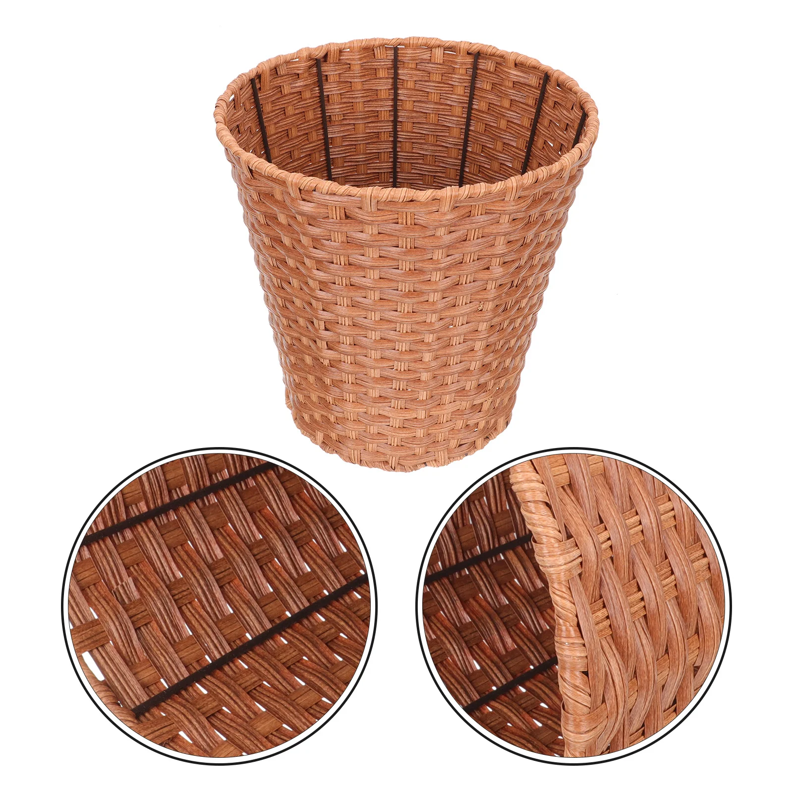 

Basket Can Trash Woven Storage Rattan Garbage Wicker Wastebasket Waste Organizer Clothes Laundry Baskets Hyacinth Water Bins