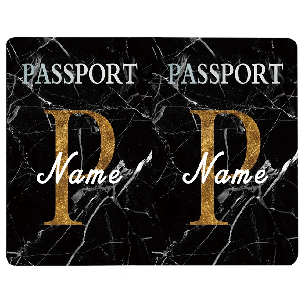 Passport Cover Customize Free Name Women Men Travel Wedding Portable Bank Card Holder Passport Sleeve Letter Print Fashion Gift images - 6