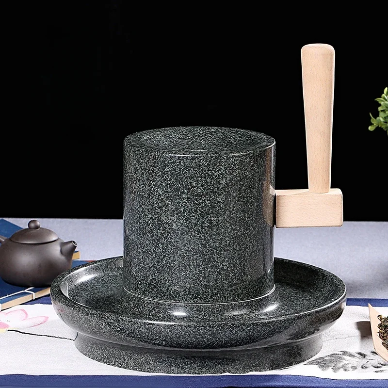 Синий камень мельница для чая ведро ручной работы чайный сервиз шлифовальный