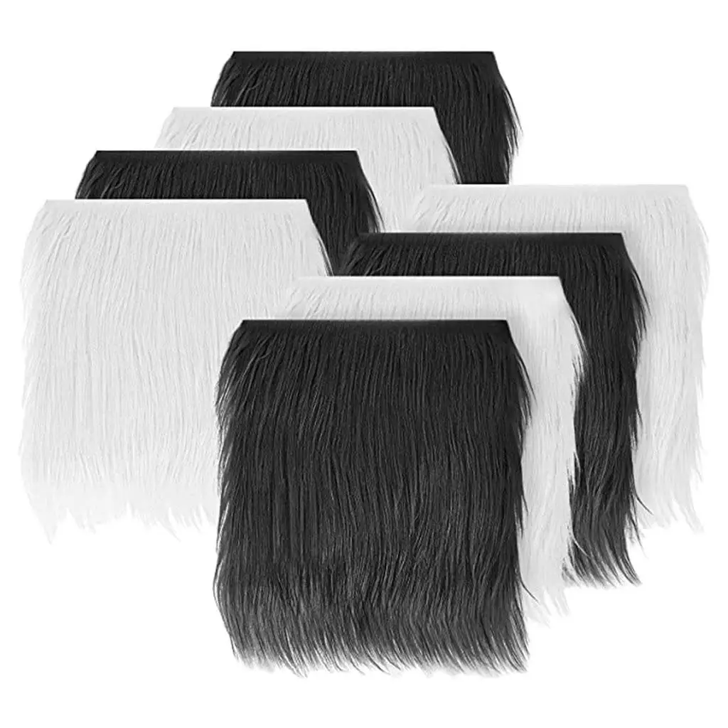 

Faux Fur Fabric Squares Cuts Patches Luxury Long Pile Soft Dense Fur for Craft Costume Camera Home Decoration