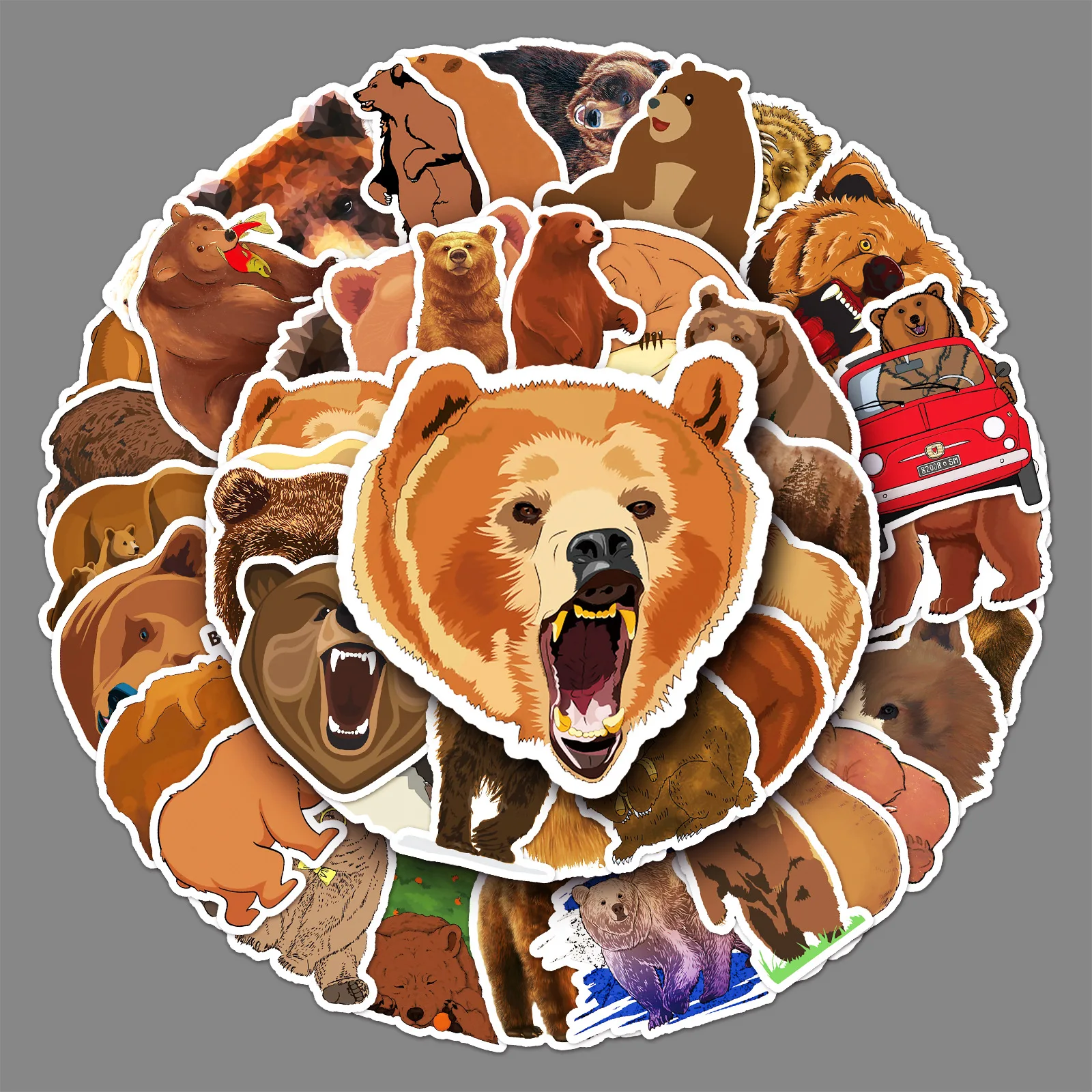 

50Pcs Anime Brown Bear Graffiti Sticker Decal DIY Cool Kawaii Laptop Bicycle Car Waterproof Decorate Cute Kid Toy Sticker Decal