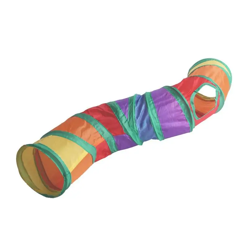 

Guinea Pig Toys And Hideouts 2 Way Hide And Tunnel Set For Small Animals Collapsible Rainbow-Colored Accessories Fun Cozy