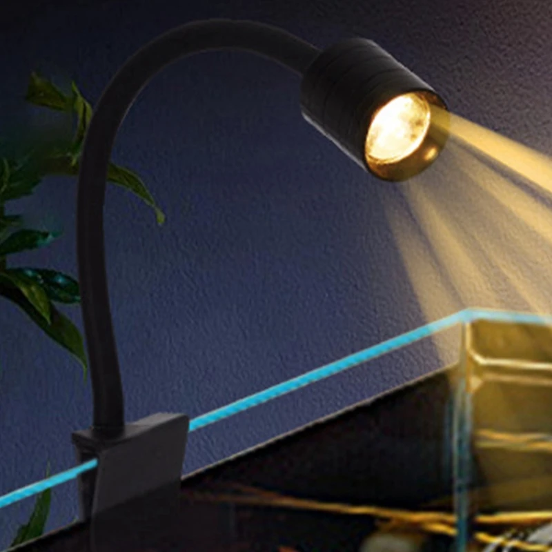 Вращающийся небольшой зажим для аквариума USB-светильник открытый стеклянный