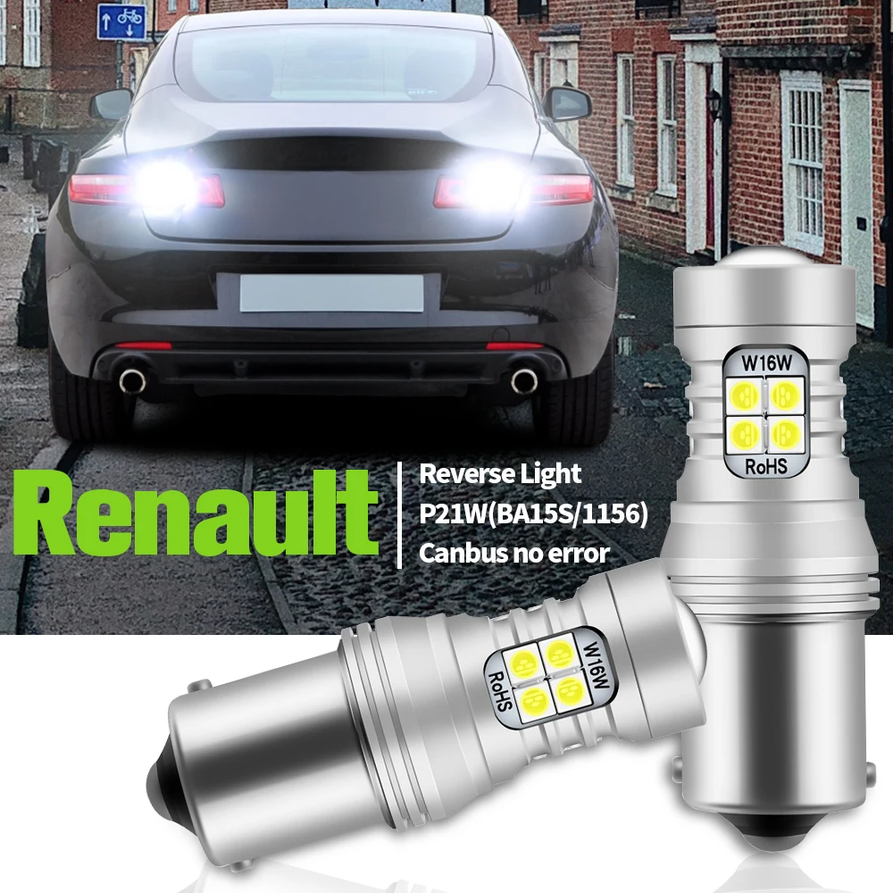 

2pcs LED Reverse Light Blub P21W BA15S Canbus Backup Lamp For Renault Laguna 1 2 3 Logan Sandero Master Modus Megane CC Twingo