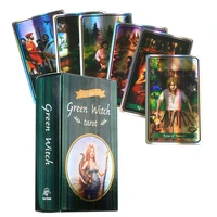 hot selling tarot board game card full english hd animation portable playing board divination game card green witch tarot