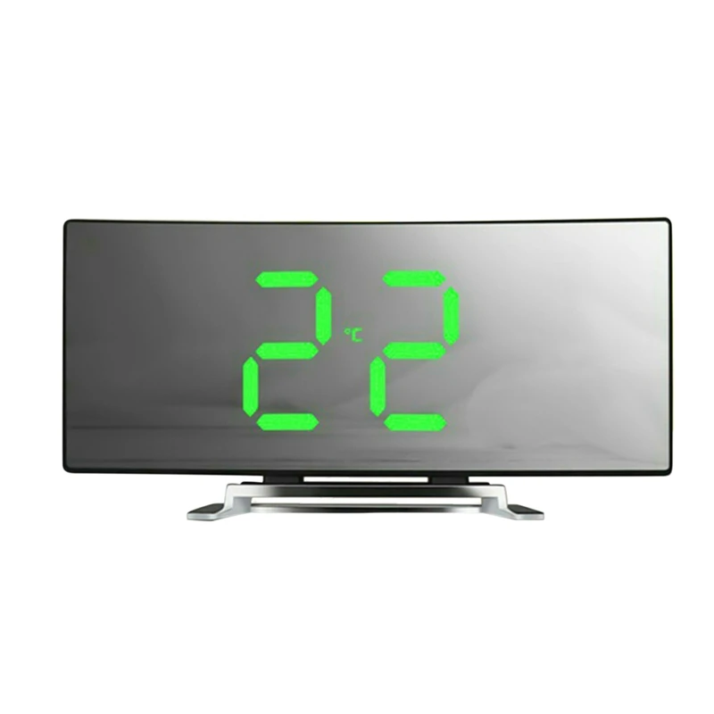 

Светящийся большой цифровой изогнутый будильник с регулируемой яркостью светодиодные часы будильник настольные часы для детской спальни ...