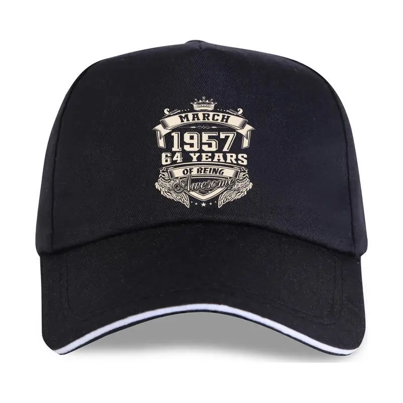 

new cap hat Custom Logo Born In March 1957 64 Years Of Being Awesome Big Size Cotton Crewneck Custom Baseball Cap Men