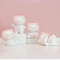 cartoon peach bear bear mini resin ornaments cute car interior accessories home desktop ornaments gifts home decoration