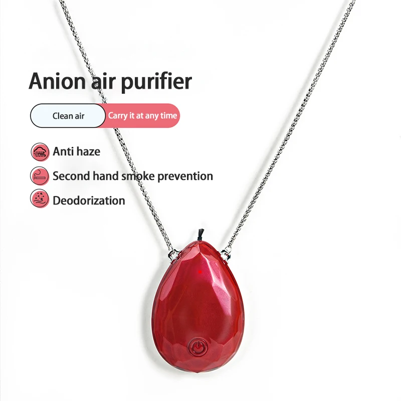 

2021 Hanging Neck Air Purifier Fashion Personal Wearable Portable Necklace Air Purifier Negative Ion Generator