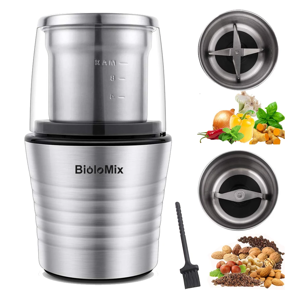 

Stainless Steel Chopper Multipurpose Electric Coffee Bean Grinder Portable Personal Mini Dry and Wet Blender Mixer