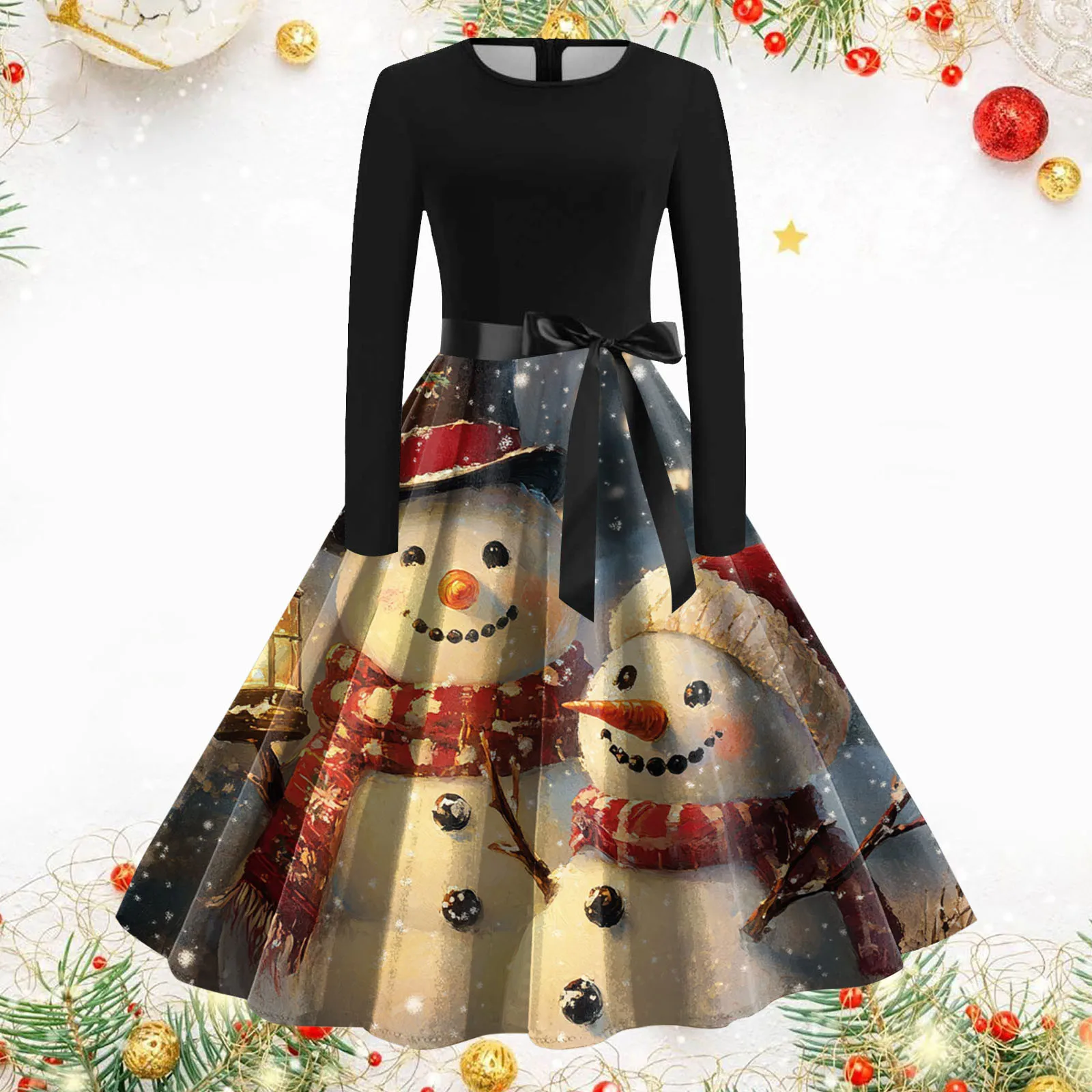 Винтажное рождественское платье для женщин рождественские костюмы зима 2025