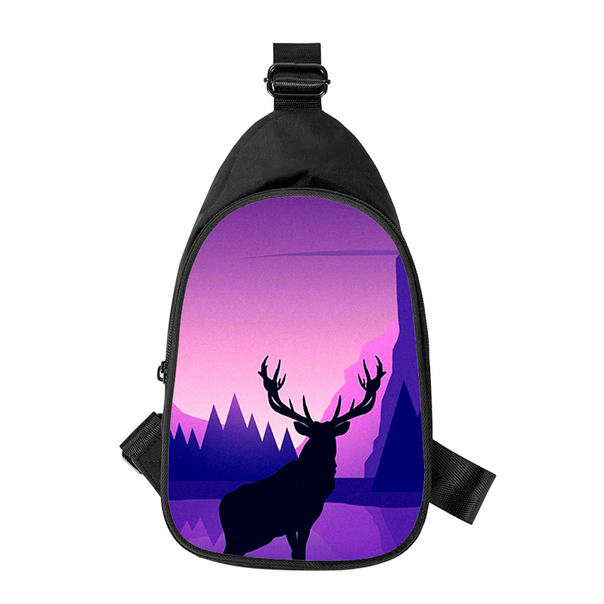 animal cute Deer 3D Print New Men Cross Chest Bag Diagonally Women Shoulder Bag Husband School Waist Pack Male chest pack
