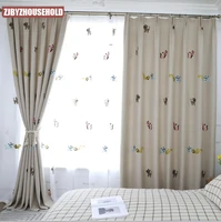 shade curtains simple curtain for living room modern boys and childrens blue padded shade fabric curtains for bedroom kitten