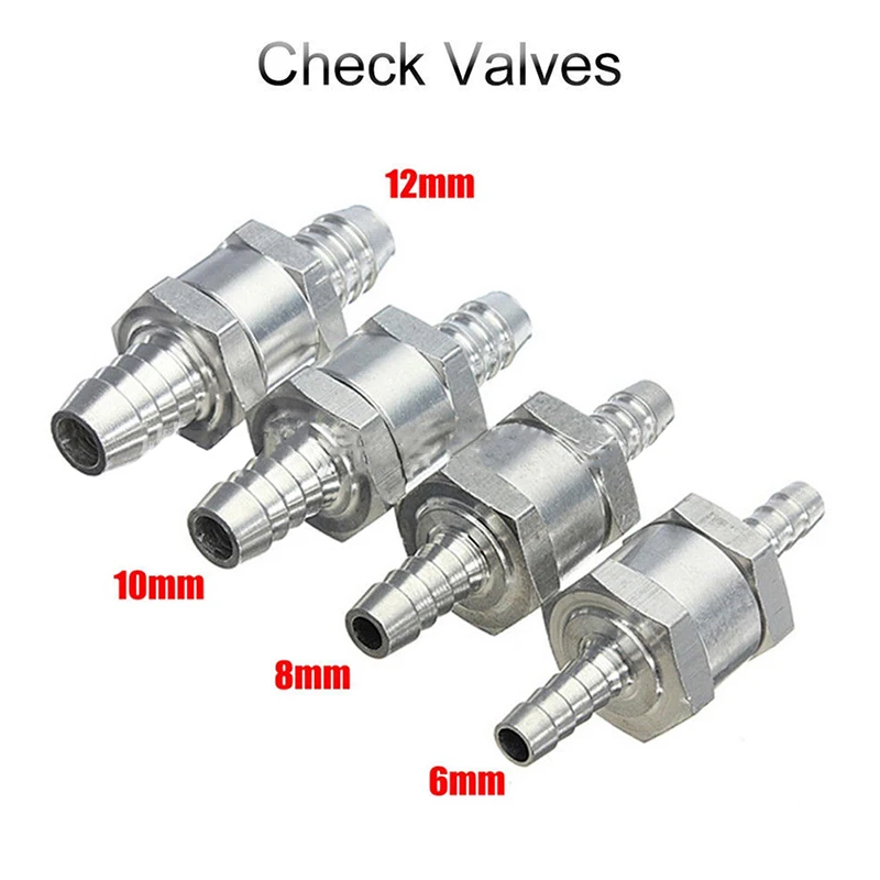 

1PCS One Way Check Valve 6/8/10/12/mm Valves Aluminium Alloy Fuel Non Return Check Valve One Way Fit Carburettor Wholesale