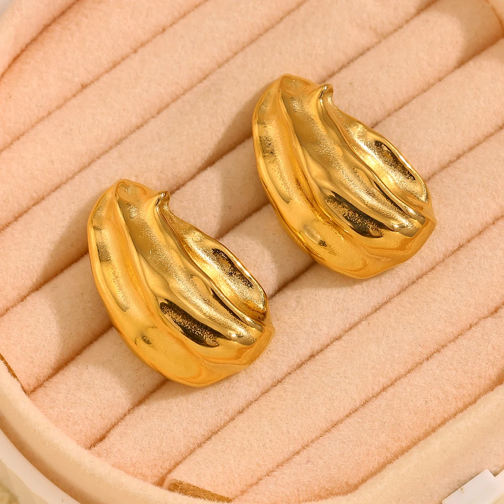 MamacitaSlay новый дизайн серьги Chayote Shape женские 18 К позолоченные украшения из