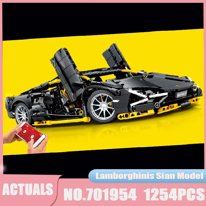 

Senbo высокотехнологичная модель Lamborghinis Sian 1:14 MOC супер спортивная гоночная машина 701954 подходит для 42115 строительных блоков игрушка-конструкто...