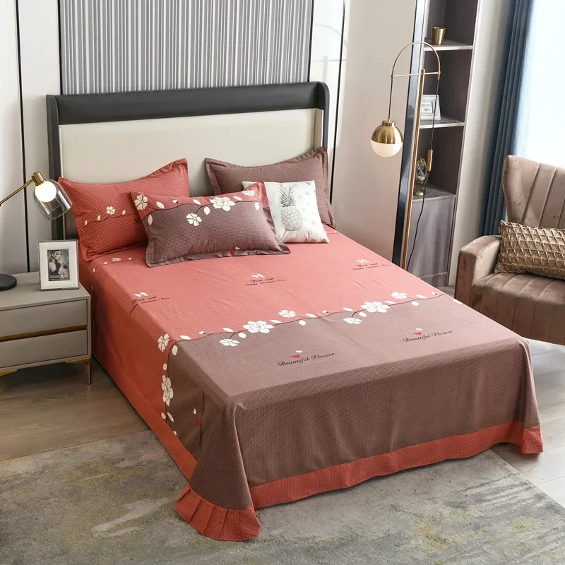 Простой комплект простыней с белыми цветами 100% хлопок роскошные супермягкие