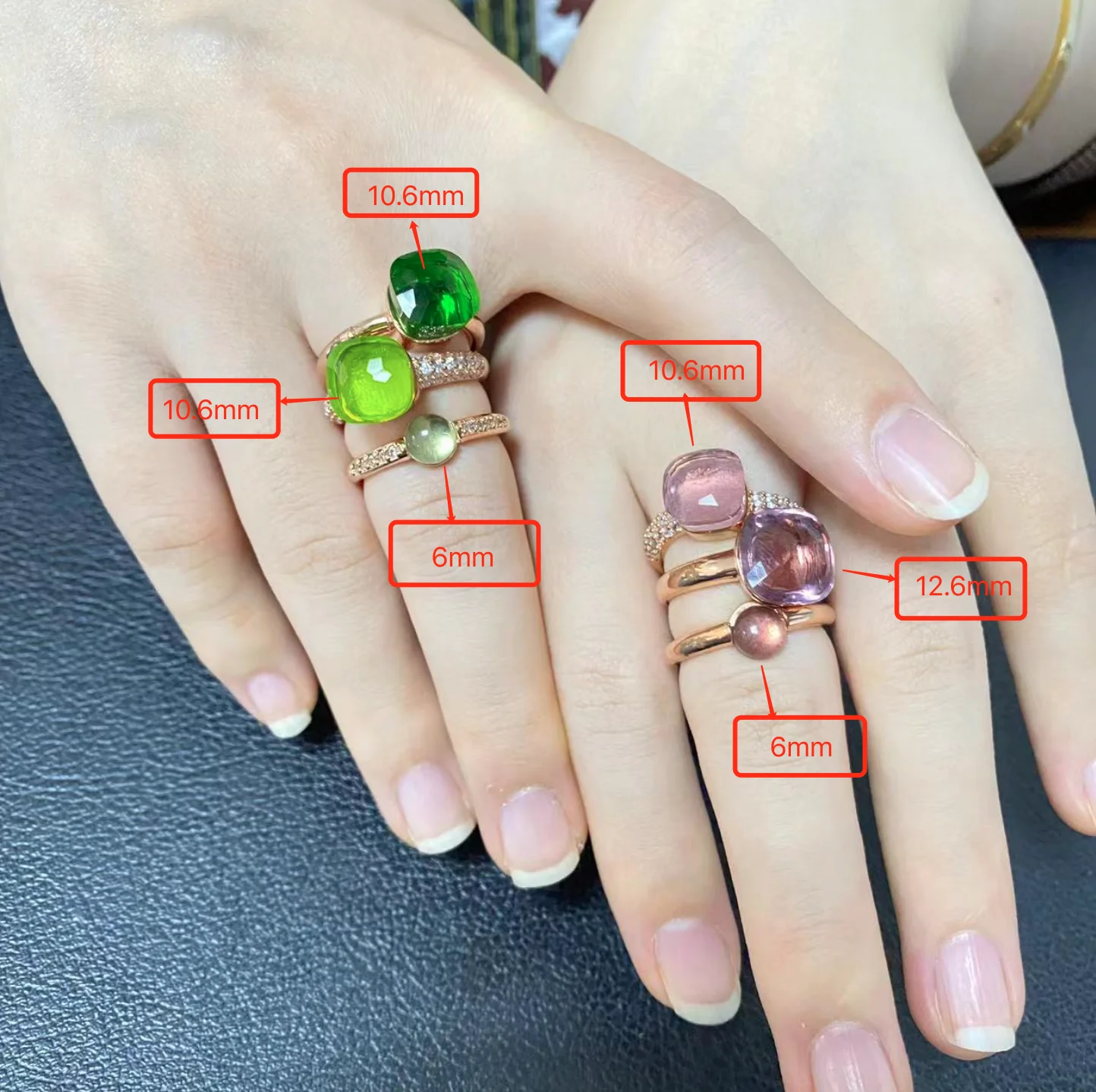 6 шт./компл. классический набор колец Нудо штабелирование разные цвета