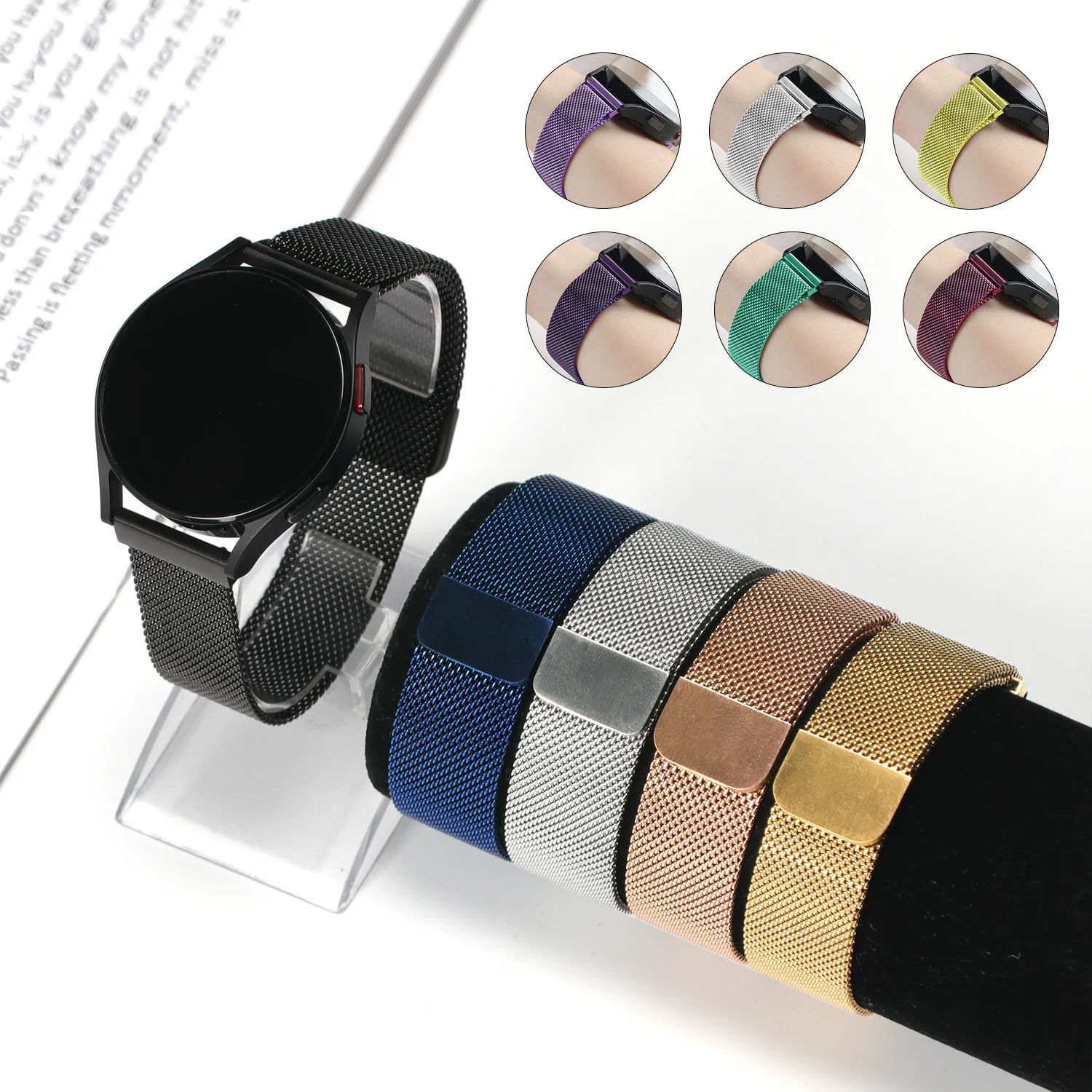 Magnetic loop for Samsung Galaxy watch 5 Pro/5/4/44mm/40mm/Active 1/2 Smartwatch Wrist Bracelet Galaxy Watch 4 classic 46mm 42mm