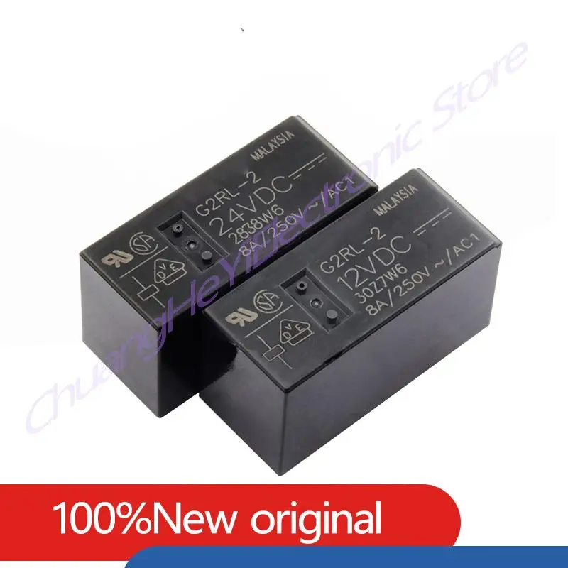 10 шт. G2RL-2-5VDC G2RL-2-12VDC DC5V 12V 24V 8Pin два открытых и закрытых реле
